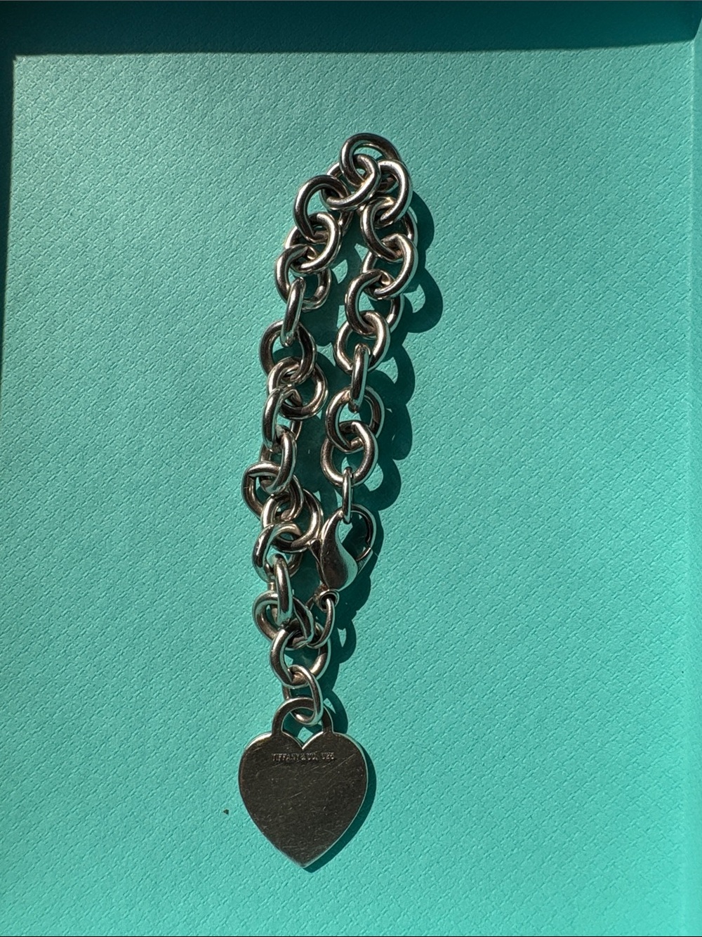 Tiffany and Company Silver Heart Charm Link Bracelet - Picture 3 of 6
